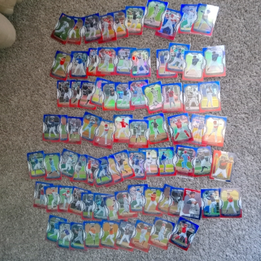 Lot of 80 2021 Panini Red White & Blue Prizm Baseball Cards